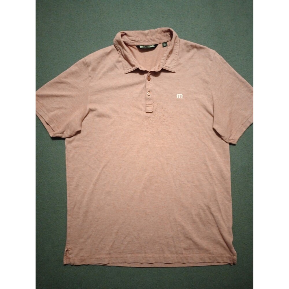 TravisMathew The Heater Polo Shirt Men’s Large Burgundy Performance Stretch Golf